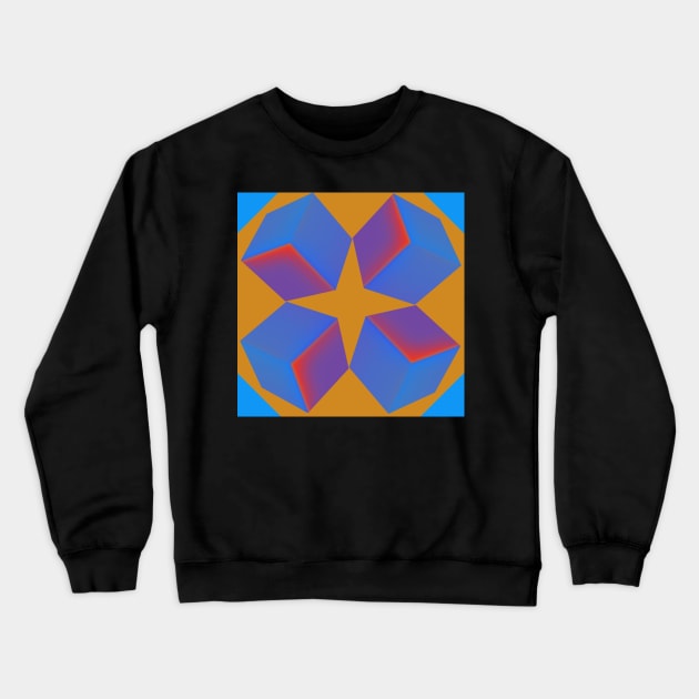 Digital Cube Pattern Crewneck Sweatshirt by EvergladeStudio